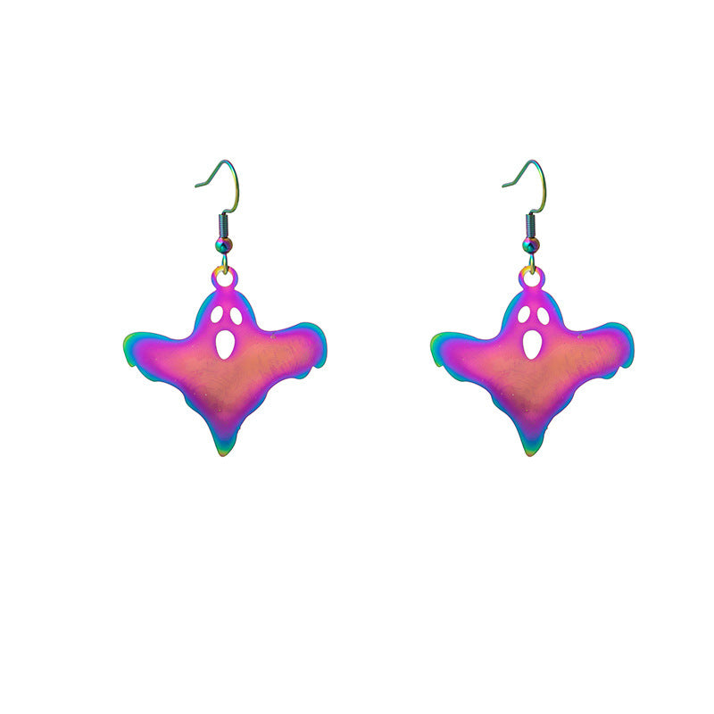 Wholesale Halloween Funny Colorful Gradient Electroplating Color Matching Earrings